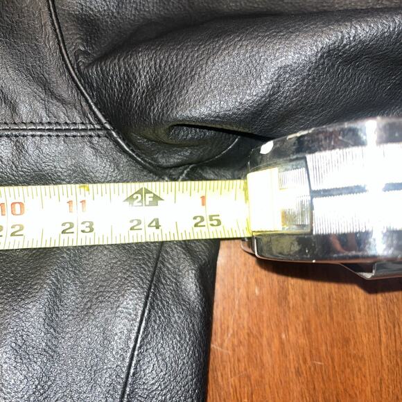 Vintage Phase 2 Men Genuine Leather Lined Heavy Coat L Black Jacket - Picture 3 of 5